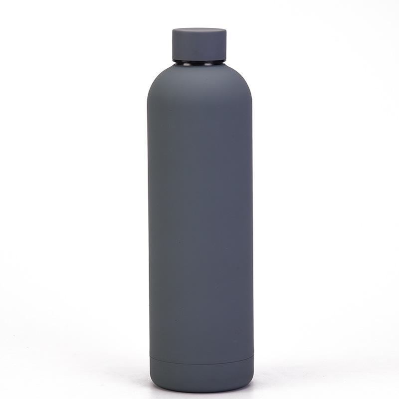 

1000Ml Double-Layer Stainless Steel Thermos Cup, Large-Capacity Outdoor Sports Rubber Paint Matte Water Cup 1L темно-серого