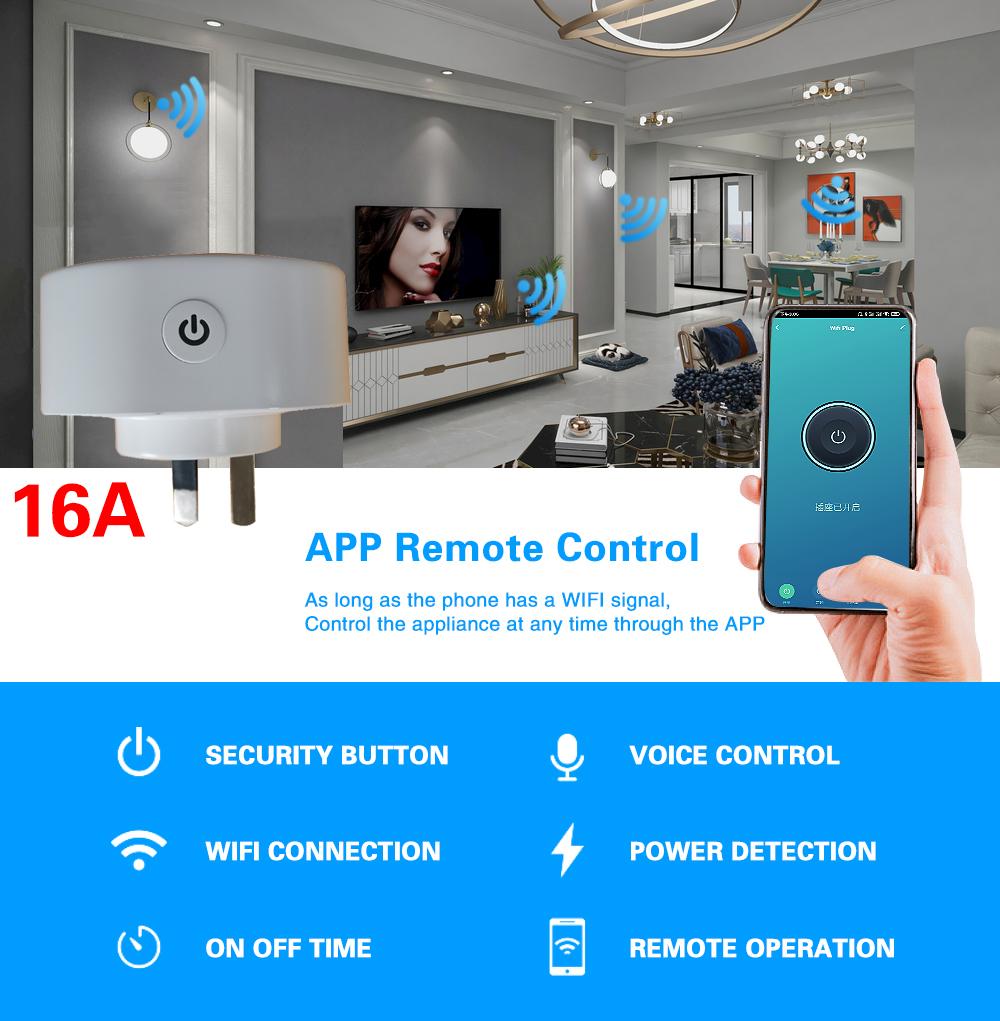Australia Type Wifi Smart Tuya Socket Work With Google Home Alexa Voice Plug Remote Timing Power Outlet Home Improvemt