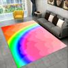 Illusion Regnbue Kromatisk Farge Områdeteppe, Teppe for Hjem Stue Soverom Sofa Dørmatte Dekor, barn Sklisikker Gulvmatte 3D