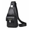 WEIXIER Men's Leather Sling Bag Crossbody Backpack Water-Resistant Shoulder Bag for Travel, Hiking, Daily Commute