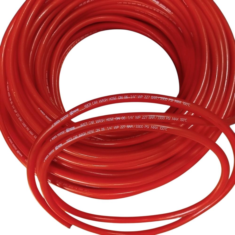 Wąż Termoplast Do Myjki Dn06 227Bar 100° Czerwony Rolka 50Mb
