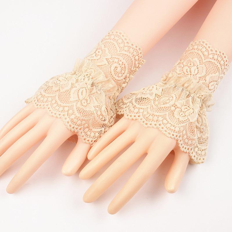 1PC Women's Lace Horn Sleeve Cover Skin friendly Soft Mesh Ruffle Edges Hollow out Fashion Item
