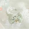 Cat Lace Bib Scarf with Bow Bell Decorations Adjustable Dress Up Accessories Dog Lace Bandana