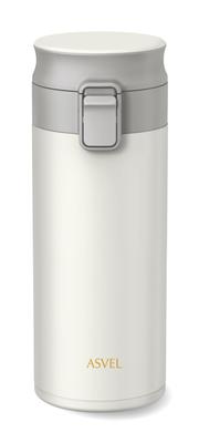 Water Bottle with Integrated Stainless Steel Model Available In Earth Tones and Lightweight, Stylish, One-touch Gasket, TLW350, White.