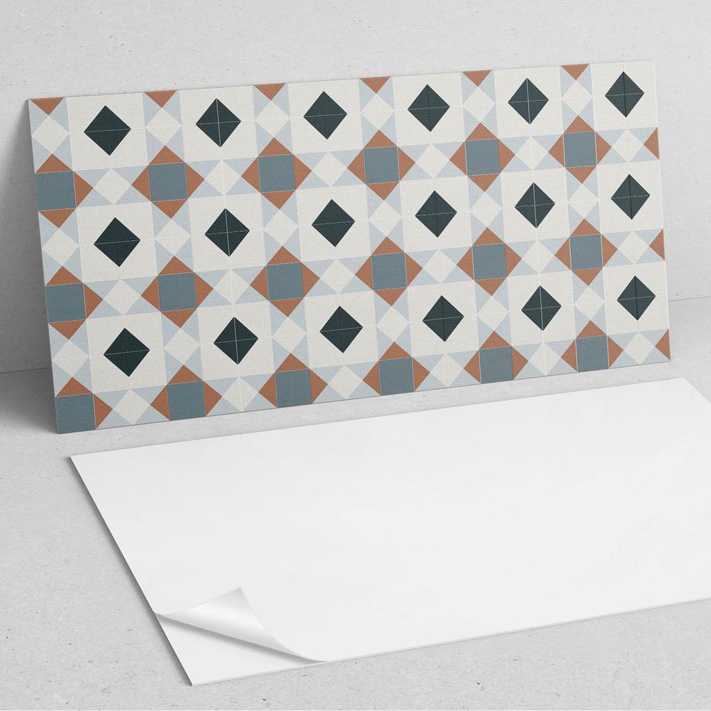 Aesthetic Vinyl Wall Covering with Print 120x60 Cm Geometric Tile Pattern