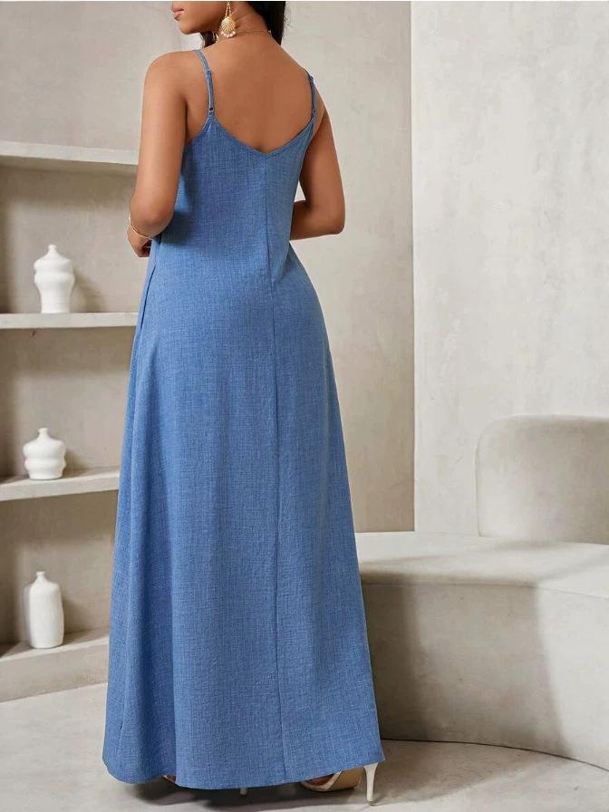 2026 European Summer Casual Resort Women's Long Strap Dress