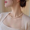 Trend 4/6/8mm Weiße Perlen Choker Halskette Schlüsselbein Kette Für Frauen Klassisch Elegant Hochzeit Hals Schmuck Liebes Anhänger Geschenk