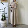 2025 Cross-border European and American Autumn New Cardigan Temperament Lapel Zipper Top Elegant A-shaped Long Skirt Women's Clothing