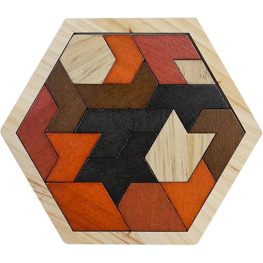 SANJAOYEE Wooden Tetris Puzzle Wooden Puzzle, 6 Years Old, 7 Years Old, Nurturing Shape Sense wit...