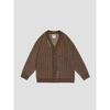 Unisex Retro V-Neck Maillard Stripe Cardigan Sweater for Kids