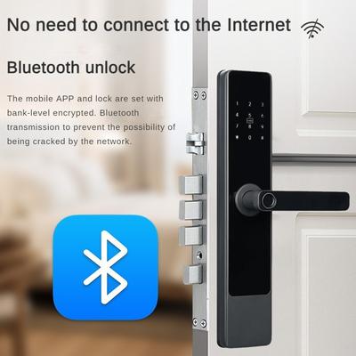 Fechadura de Indução Bluetooth por App Remoto Móvel Economia de Energia Fechadura por Senha e Impressão Digital Nova Fechadura Eletrônica Inteligente com Leitura de Cartão
