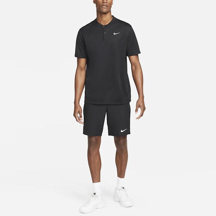 Nike Court Dri-FIT Solid Logo Loose Fit Short Sleeve Polo Shirt Men Tops Black DJ4167-010