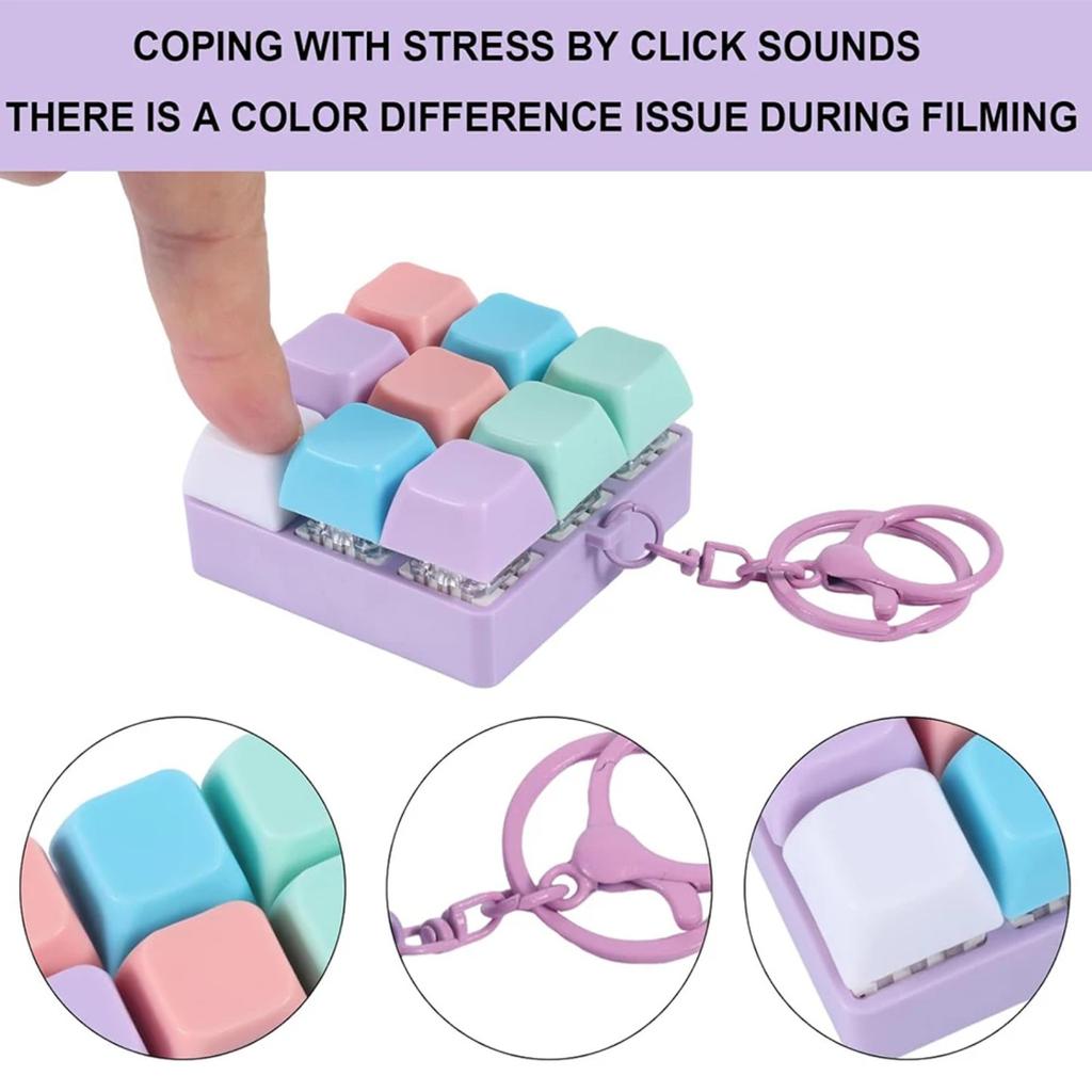 2026 New Keyboard Fidget Toy, Fidget Clicker Keyboard Fidget Keychain, Button Fidget Gifts for Adults To Relieve Stress