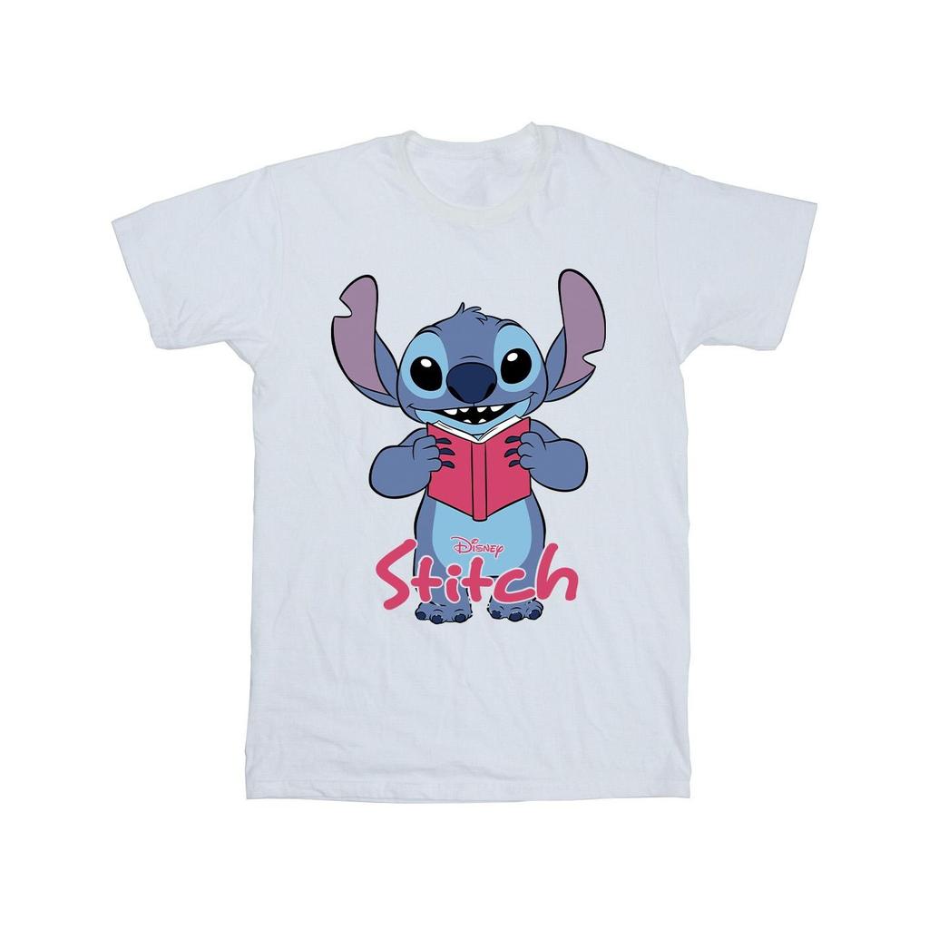 Lilo & Stitch Mens Reading Standing Cotton T-Shirt