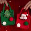 1pcChristmas Gift Bag Party Felt Tote Bag Cute Santa Claus Christmas Tree Red Green Gift Packaging Bag Baking Chocolate Candy Co