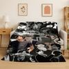 Kpop B-BTS Kim Tae Hyung V Couverture en Flanelle Douce Chaude Jetée pour Chambre Salon Lit Voyage Camping Pique-nique Cadeau Enfant