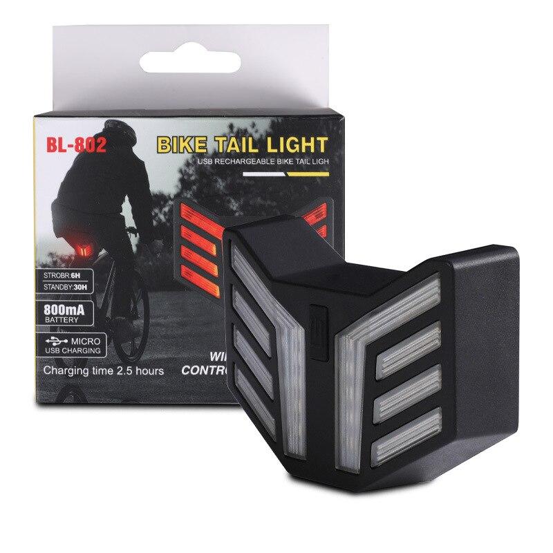 Bicycle Tail Light USB Bike Rear Light Wireless Remote Control Turn Signal for Bicycle