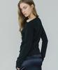 Ihr Shirred Off-Shoulder T-Shirt / Black