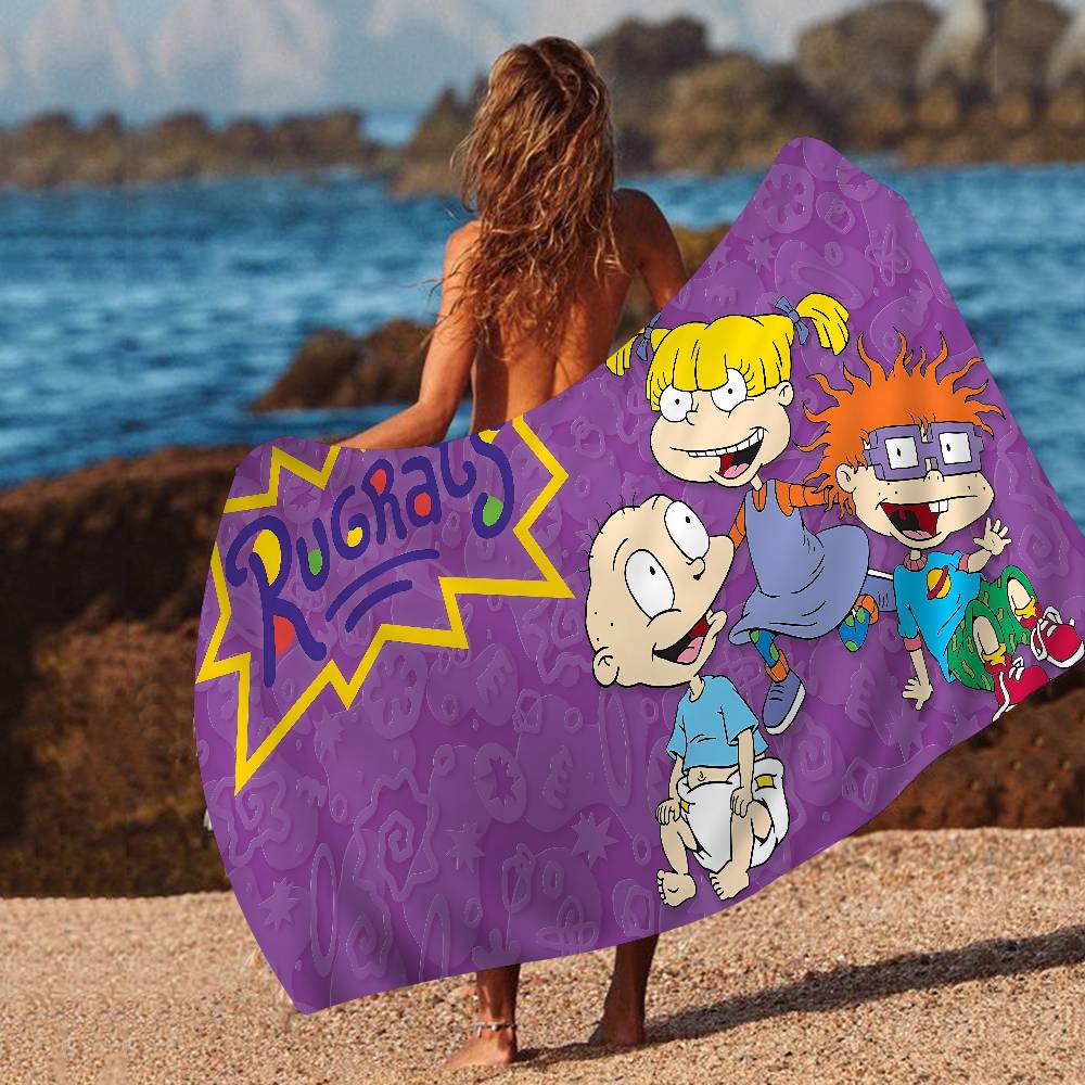 Cartoon Funny R-Rugrats Microfiber Blanket Quick Drying Beach Towels Oversized Printing Super Absorbent Pool Towel Blanket