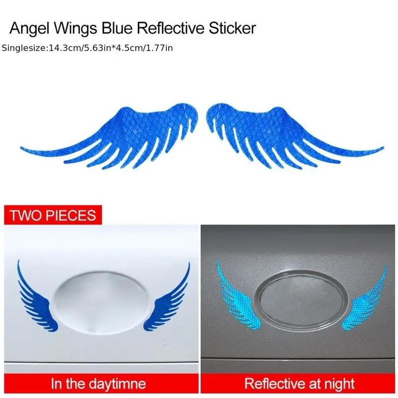 Car Sticker Safety Warning Reflective Angel Wings Reflective Warning Sign Funny Bike Decal Sticker Motorbike Reflective Sticker