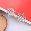 Korean Style Snowflake Rhinestone Clip-On Earrings for Women