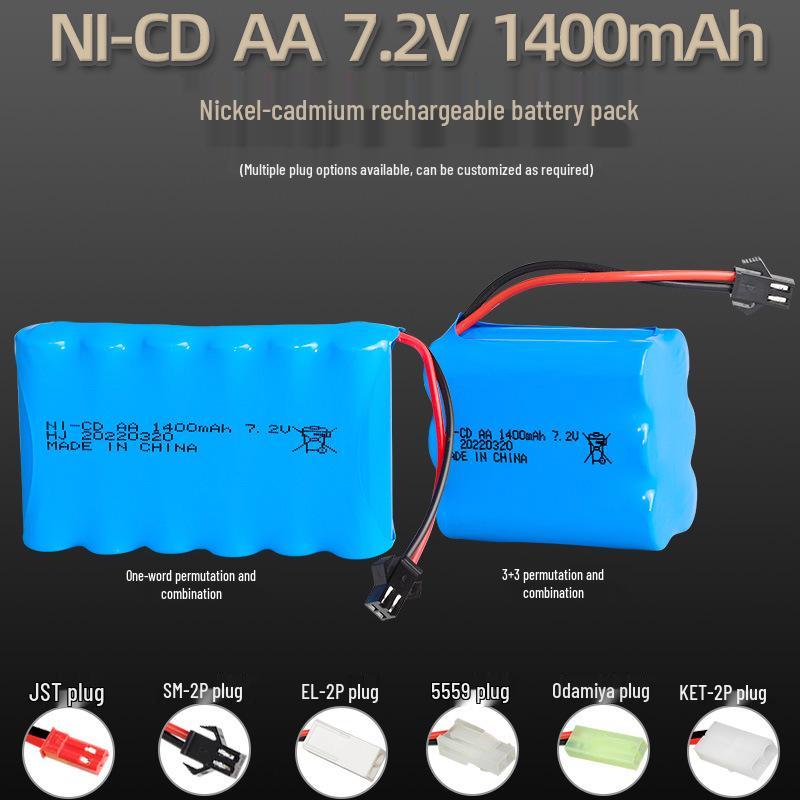 7.2V 1400mAh NiCd AA Rechargeable Battery Pack for RC Cars