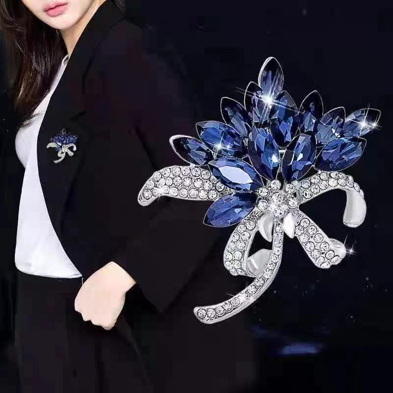 Retro Exquisite Fashion Bouquet Diamond Brooch Simple Luxury Girls Clothes Accessories Corsage Pin Clothing