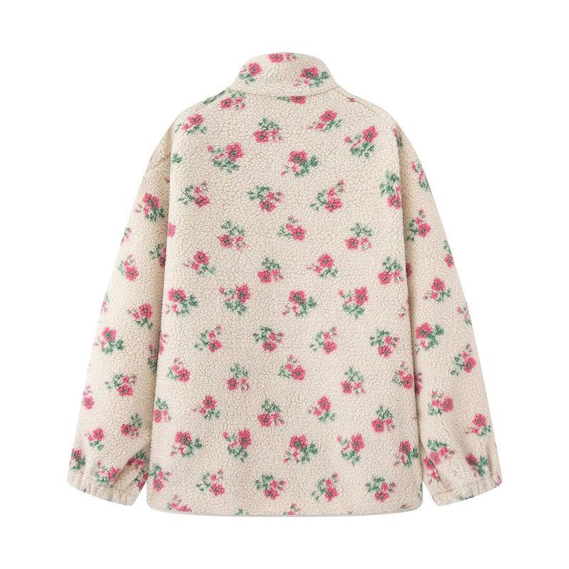 Araltay New Arrival Fashion Style Women's Clothing Fashion Simple All-Match Long Sleeves Cashmere Floral Pullover Sweatshirt