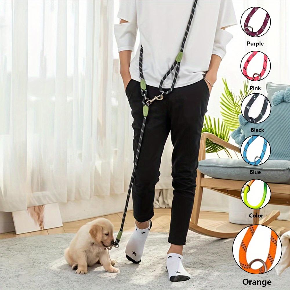 Reflective Pet Dog Nylon Leash Hands-Free Freedom For Hiking Walking Running Adjust Crossbody Bungee Leash With Shock Absorption