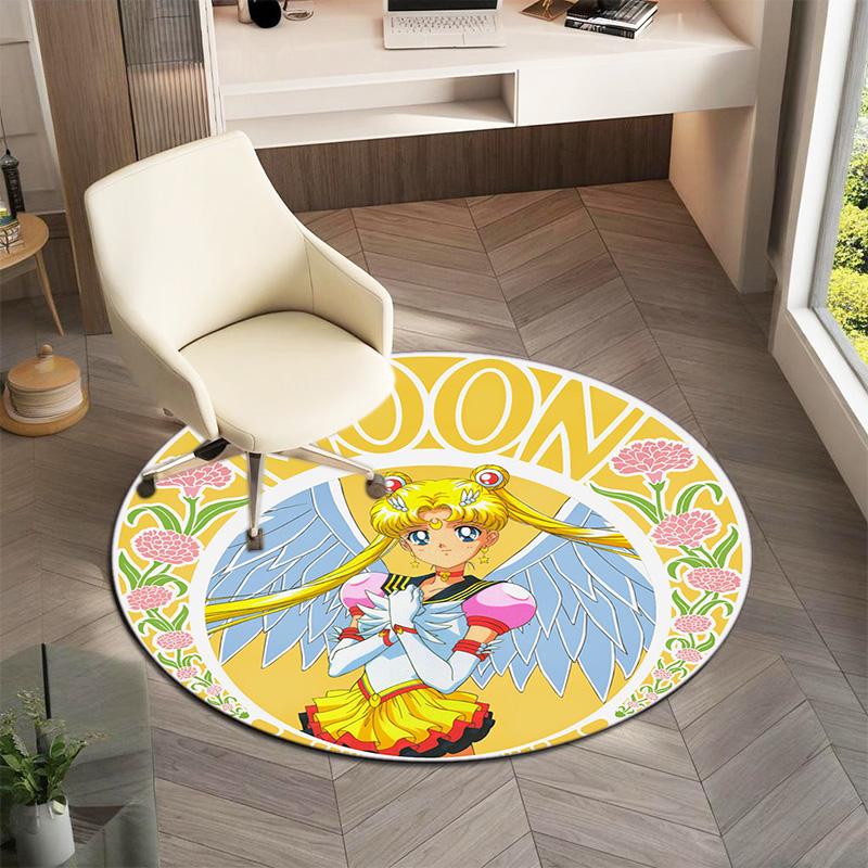 Cute Cartoon Theme Sailor Moon Tsukino Usagi Cartoon Rug Multifunctional Household Anti-slip Decorative Door Mat, Outdoor Floor Mat, and Carpet Q12