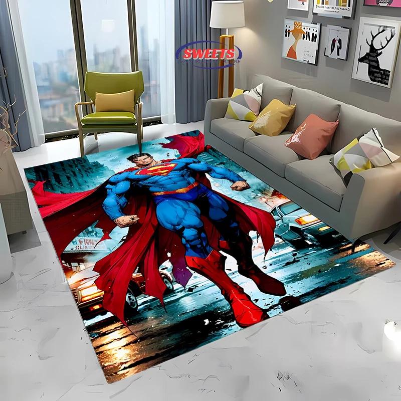 Superman Carpet, Bedroom Floor Mat, Living Room Sofa Bed Mat, Non-slip Exquisite Home Decor, Durable Machine Washable Rug