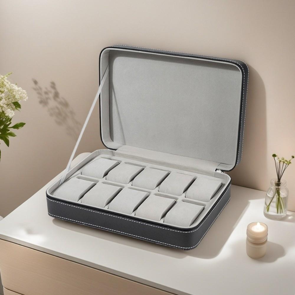 Zipper Watch Storage Box 6/10/12 Grids Watch Organizer Watch Display Box  Father's Day Gifts