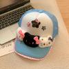 New Cute Kitty Cat Bow Cap Children Yk Yabi Wind Show Face Small Breathable Baseball Cap