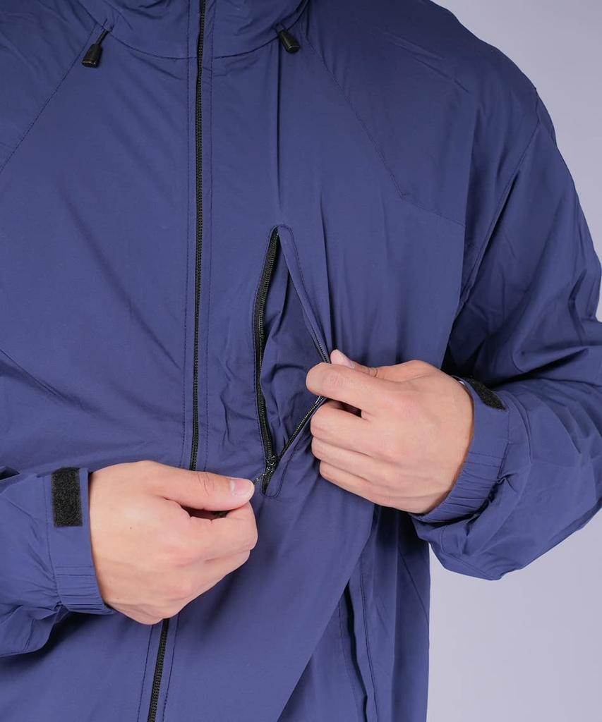 Mizuno Outdoor Travel Walking Wear Pocketable Trail Jacket B2ME0006 Blue Stripe Japan M To Japanese Size & (Go To) Men's (equivalent M)