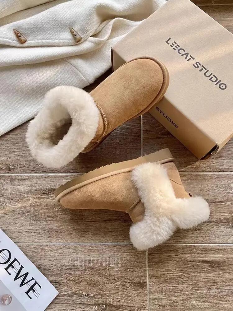 Winter Thick Soled Warm Snow Boots for Women 2024 New Short Leg One Step Versatile Casual Cotton Shoes Platform Boots