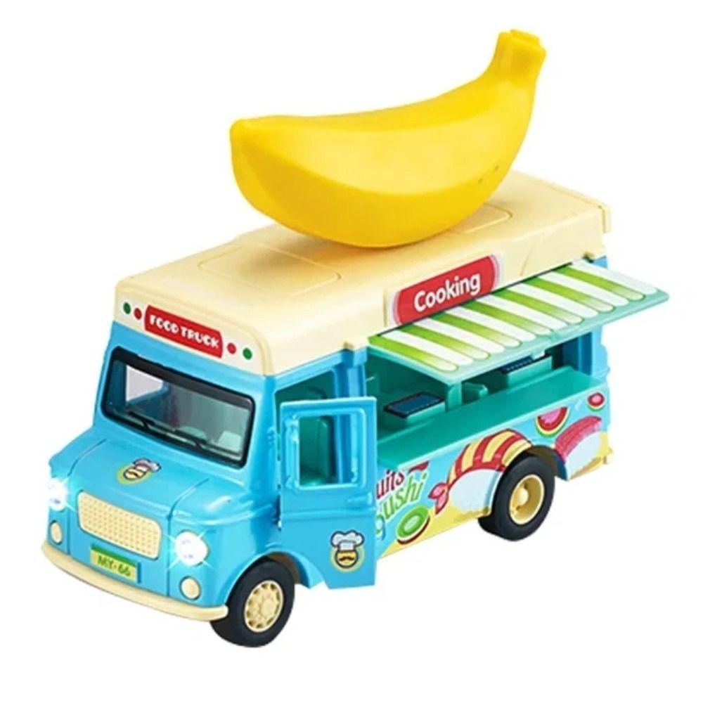 with Music Light Ice Cream Car Model Bright Colors Pull Back Car  Parent-child Interaction