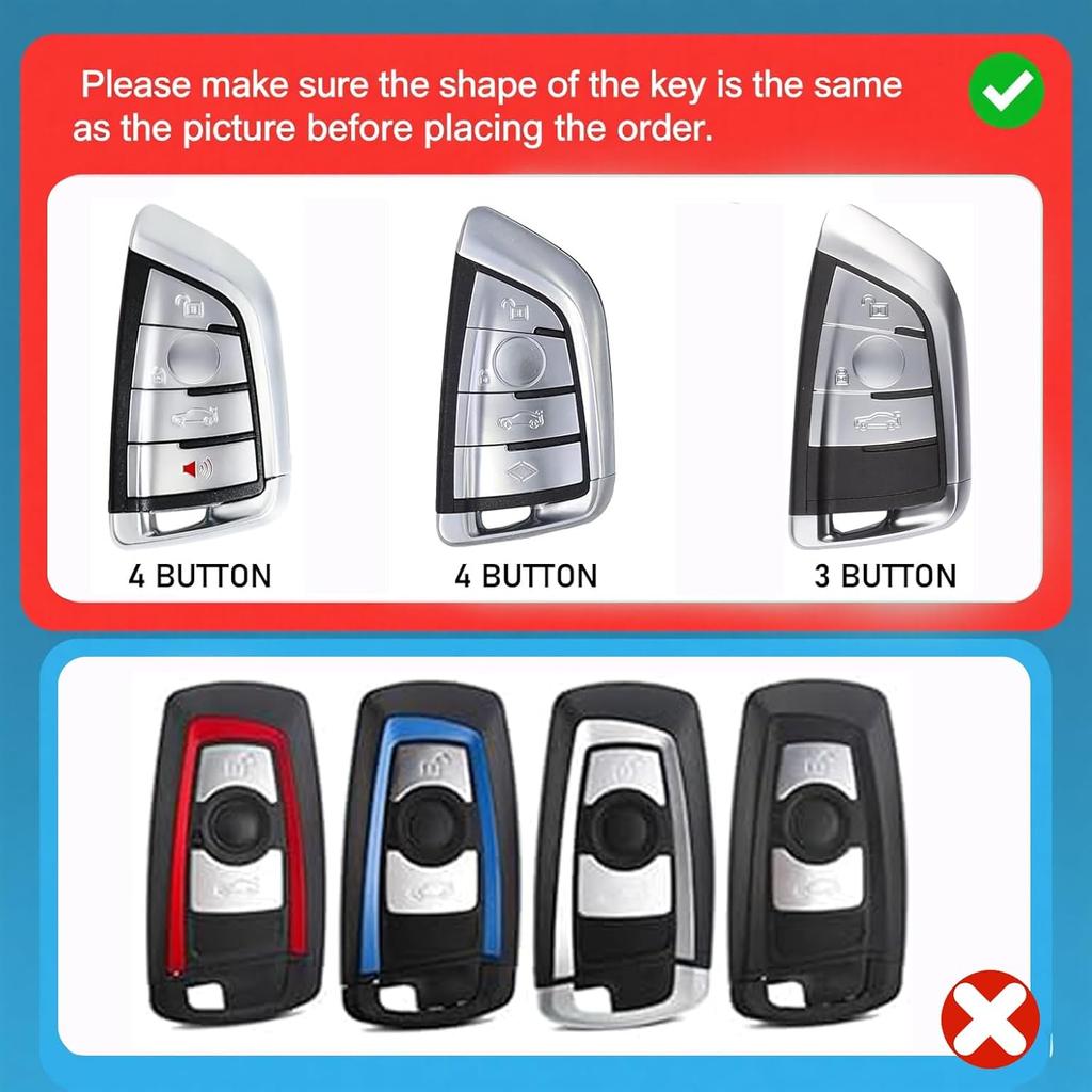 Zinc Alloy Key Fob Cover Case Metal Shell Cover Compatible For BMW 5 6 7 Series 530 F48 X1 X2 X3 X4 X5 X6 Key Protector With 3 Types Keychain