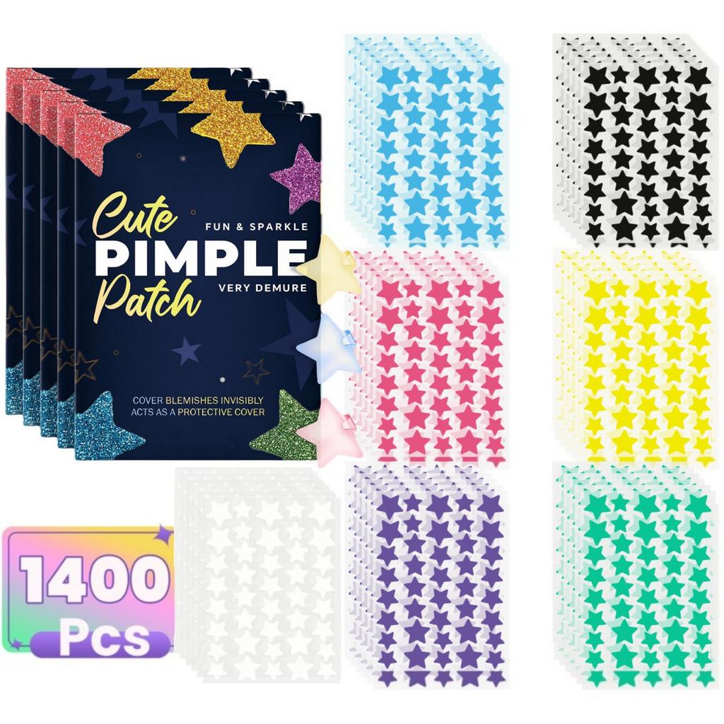 1400 Pieces of Multi-color Star Acne Patches, Facial Acne Patches, Concealer Acne Patches, and Pimples Patches, Ultra-thin