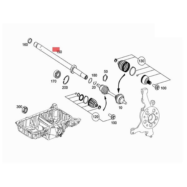 A2213300701 Driveshaft for Mercedes-Benz C-Class C280