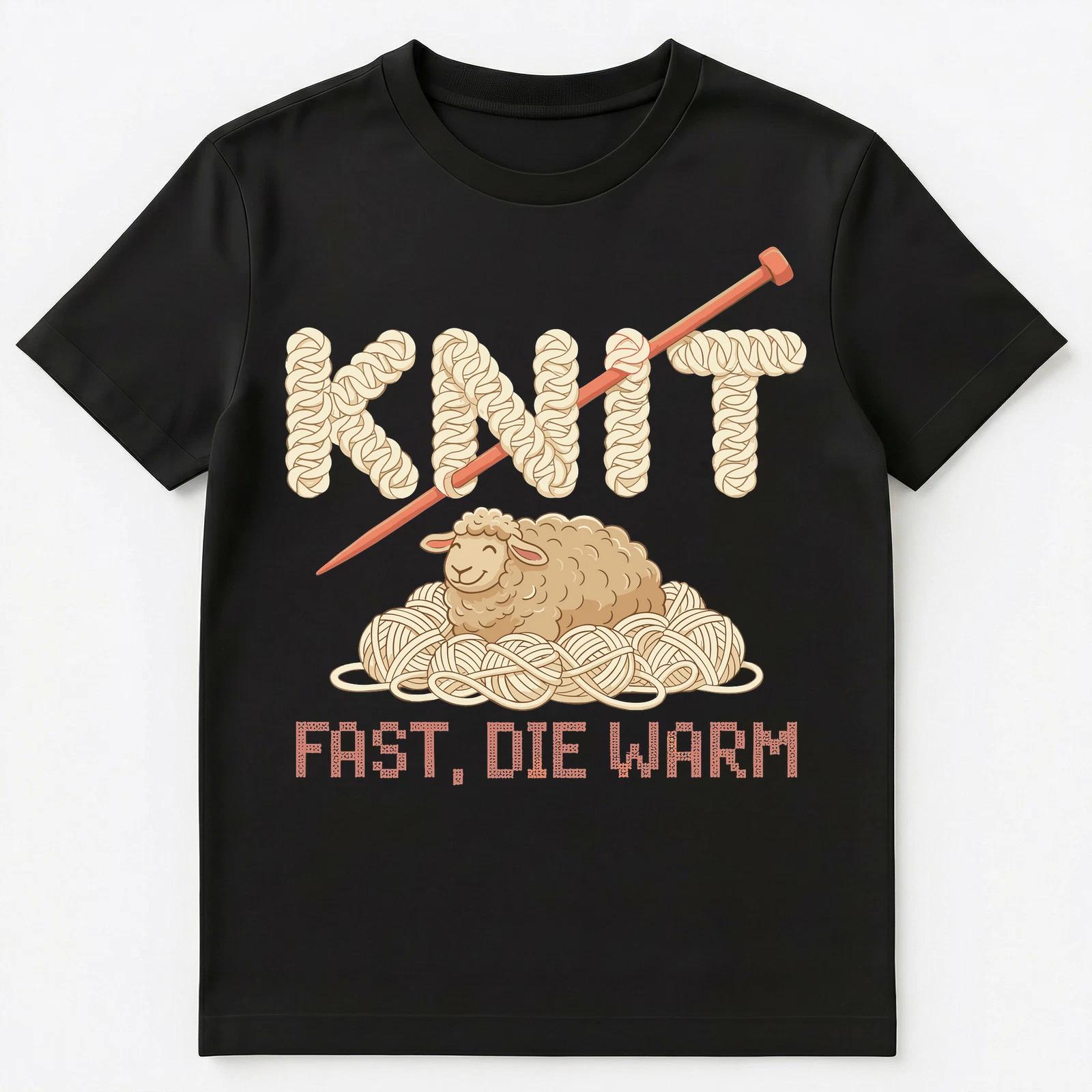 Knitting Enthusiast Fast Warm Pun Crafting Unisex T-Shirt M
