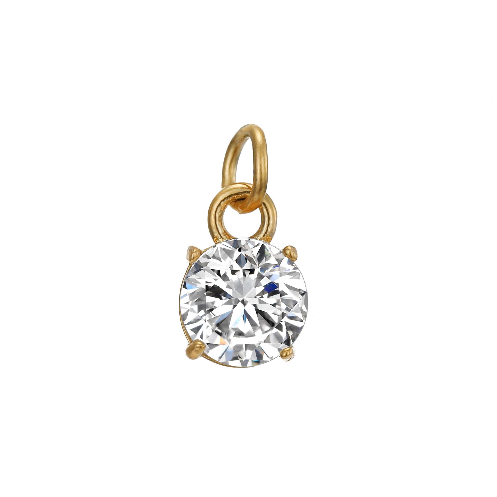 

CARLIDANA Dainty Mini Small Charm Minimal Girl Boy 316L Stainless Steel Rhinestone Round Charms Pendants Necklace Jewelry Making