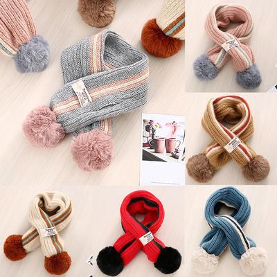 New Autumn Winter Boys Girls Baby Patchwork Scarf Warm Knitted Scarves