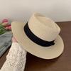 French flat-top sunshade straw hat women's summer new sunscreen hat beach hat seaside vacation photo sun hat