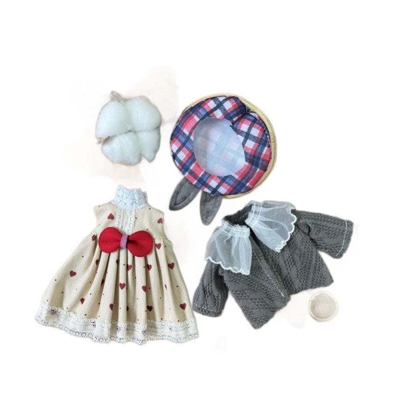 BJD Doll Clothes 30cm 1/6 Scale Winter Dress and Cute Hat Accessories for Girl's Gift Outfit