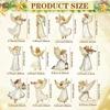 Wooden Xmas Tree Pendant 2D Flat Christmas Decorations Vintage Victoria Angel Ornament Set