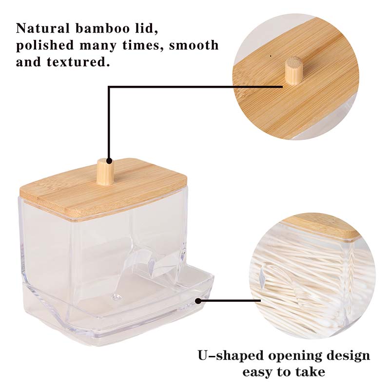 Cotton Swab Storage Box Dispenser Cotton Pad Holder with Lid, Bathroom Storage Container Art Supply Storage Box and Organizer