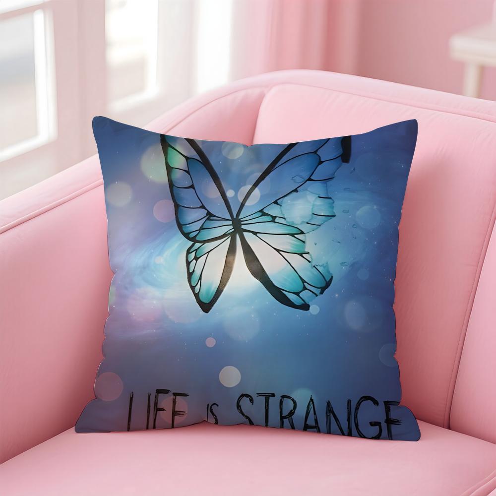 Story Life Is StrangeL Game Cushion Cover Pillow Case Soft Skin Friendly Fabric  Concealed Zipper
