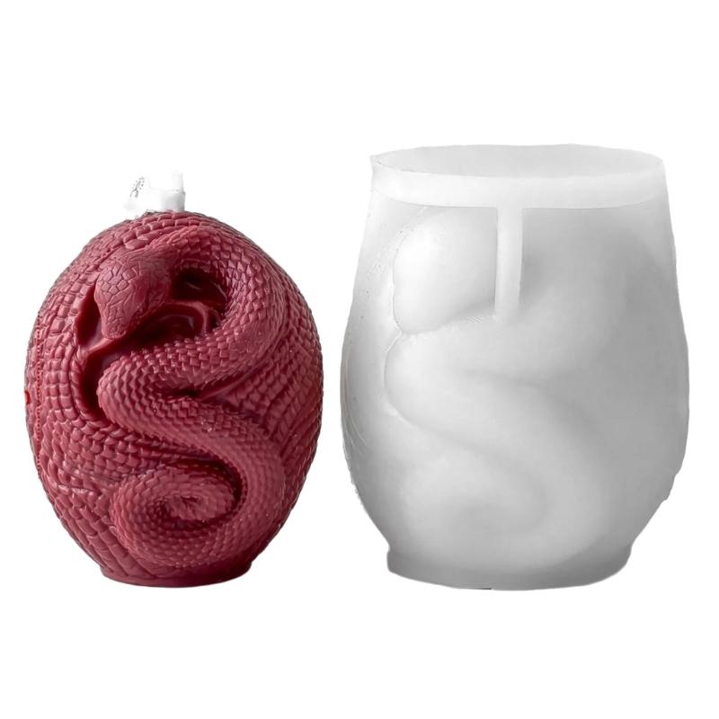 Snake Embossed Cylinder Silicone Candle Molds Silicone Pillar Candle Molds for Epoxy Resin Candle Soap Home Decoration