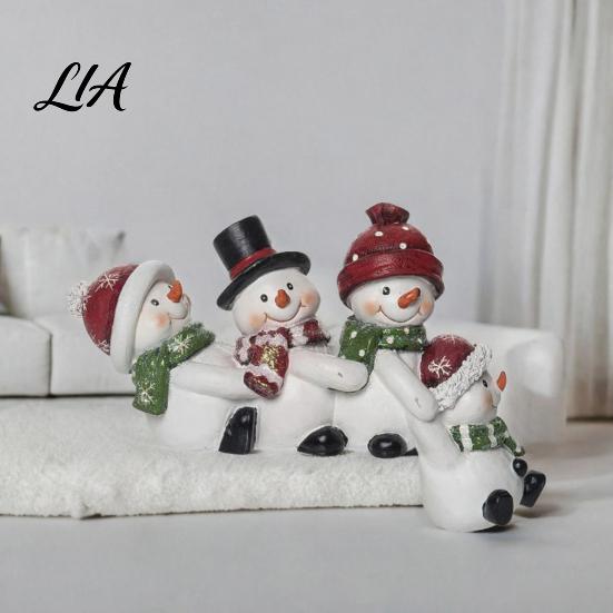 Unique Creative Holiday Gifts Christmas Table Edge Sitter Figurine, Tug of War Hanging Character Decor, Snowman Handcrafted Seasonal Desk Decor Gnome