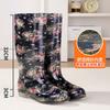 Water Shoes Rain Shoes Female Adult Tall Rain Boots Water Boots Velvet Warm Fashion Non-slip Waterproof Work Shoes Long Tube Cotton